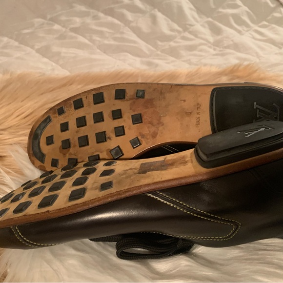 LOUIS VUITTON MALE BLACK LEATHER SHOES. - Picture 6 of 8